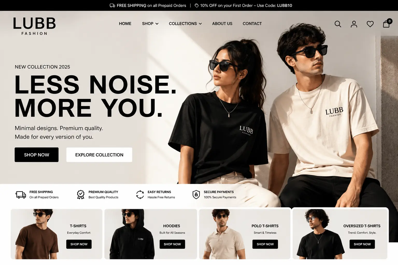 LUBB Fashion - Fashion E-Commerce Website